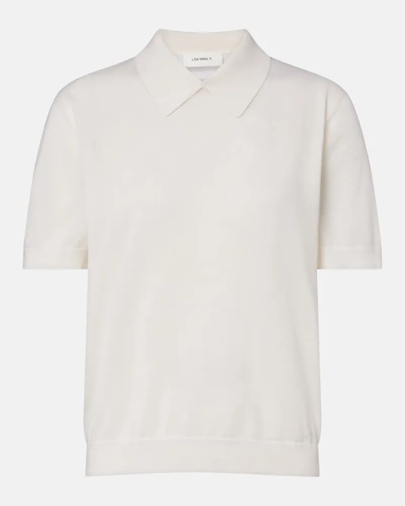 Lisa Yang Polopullover Naara aus Kaschmir Weiß