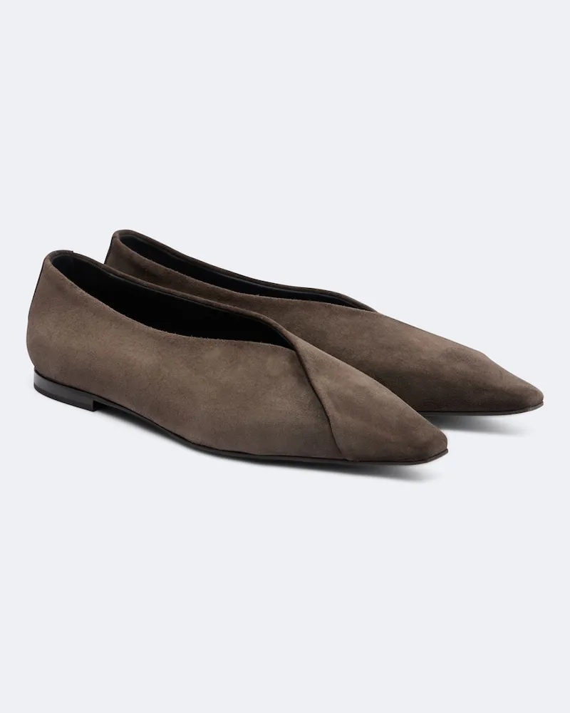 Brunello Cucinelli Ballerinas aus Veloursleder Braun