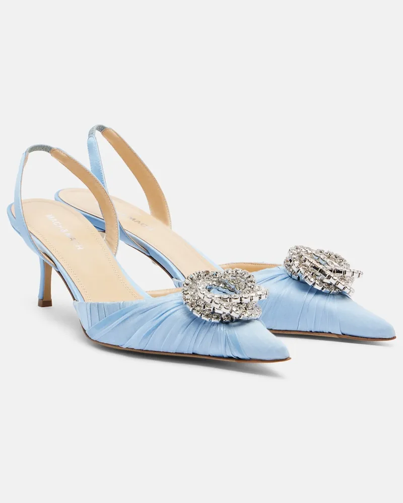 Mach & Mach Verzierte Slingback-Pumps Galaxy aus Satin Blau