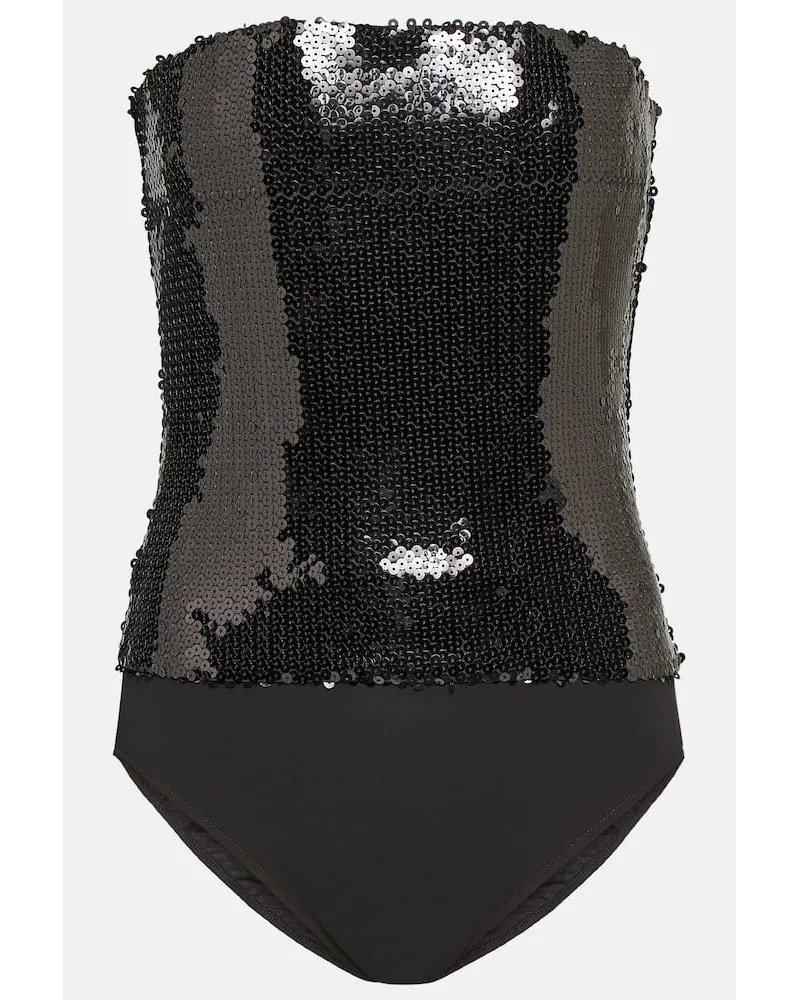 Alexandre Vauthier Body mit Pailletten Schwarz