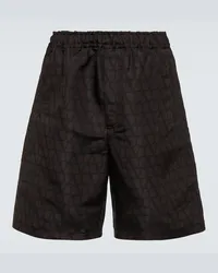 Valentino Garavani Shorts Toile Iconographe aus Seide Schwarz