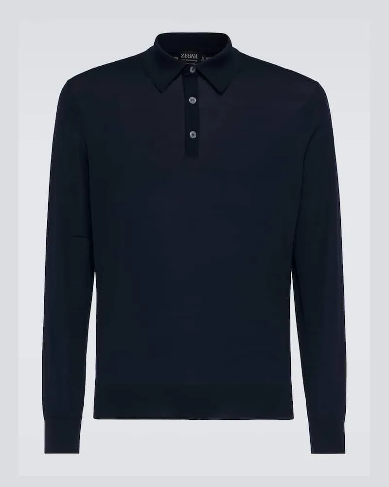 Ermenegildo Zegna Polopullover aus Kaschmir Blau
