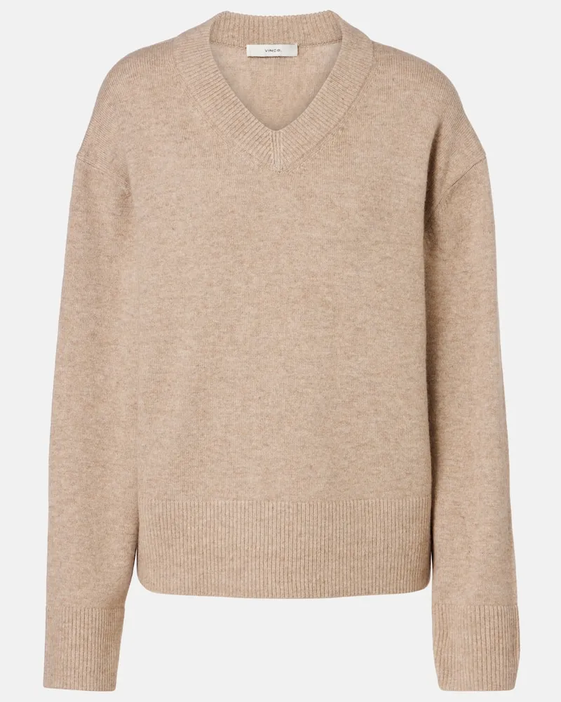 Vince Pullover aus einem Wollgemisch Beige