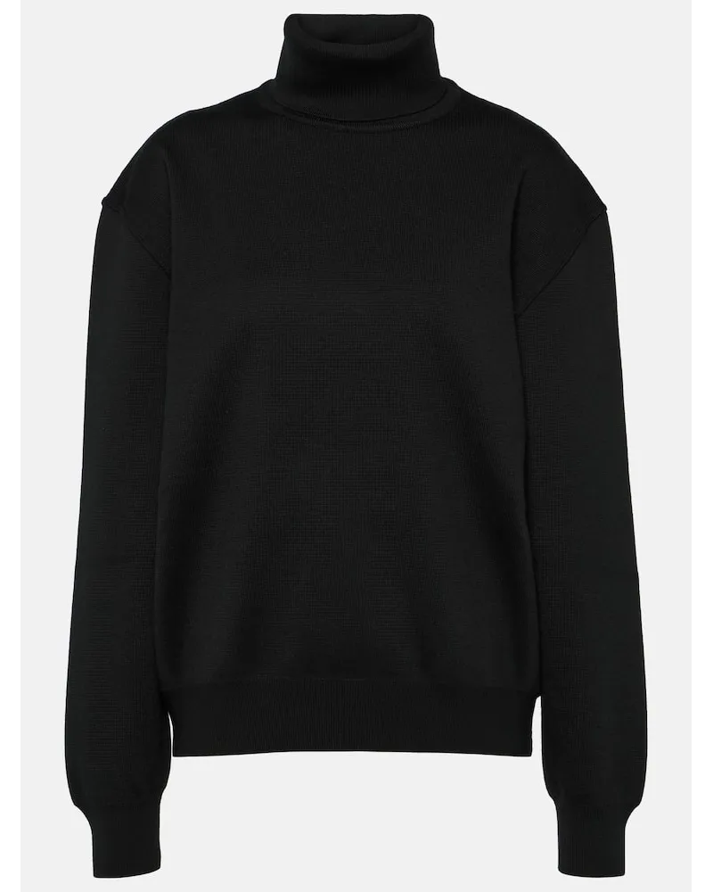 Alaïa Alaïa Rollkragenpullover aus einem Wollgemisch Schwarz