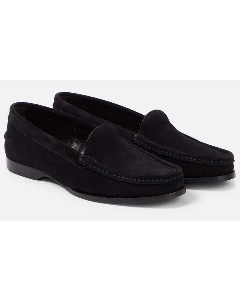 The Row Loafers Ruth aus Veloursleder Schwarz