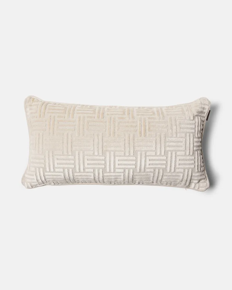Etro Kissen Flag aus Cord Weiß