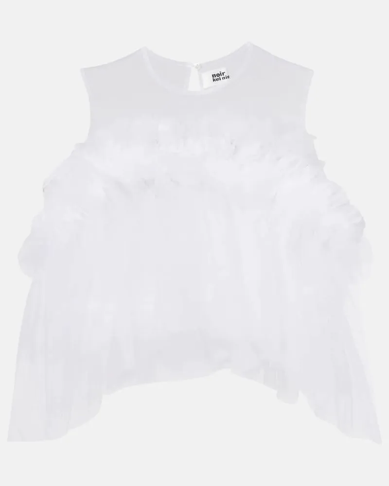 Noir Kei Ninomiya Top aus Tüll Weiß