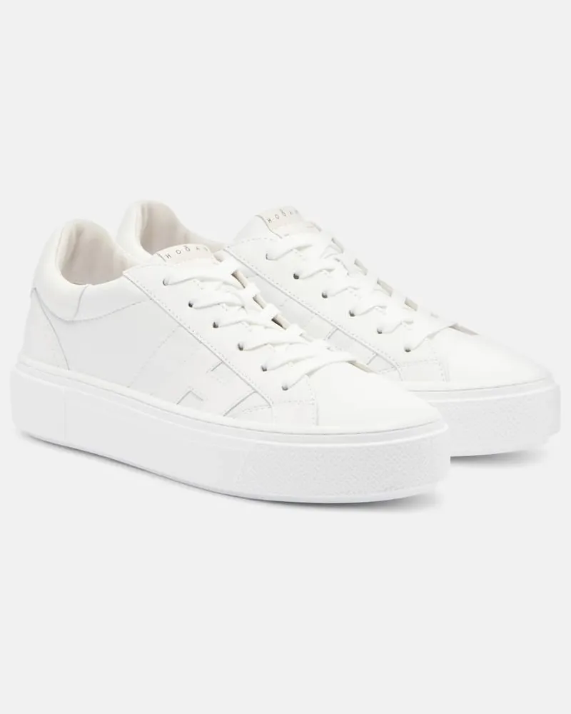 Hogan Plateau-Sneakers H705 Allacciato H aus Leder Weiß