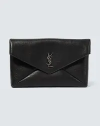 Saint Laurent Etui Cassandre Large Envelope aus Leder Schwarz