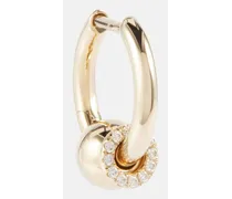 Einzelner Ohrring aus 14kt Gelbgold mit Diamanten