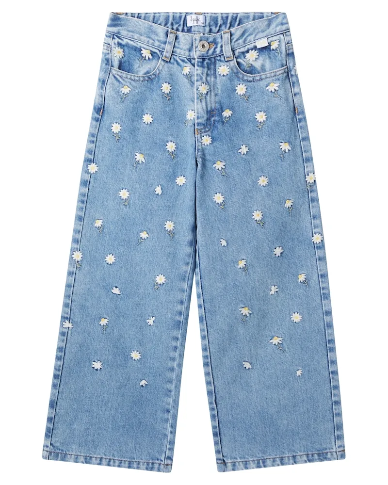 Il Gufo Bestickte Jeans Blau