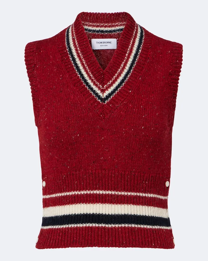 Thom Browne Weste Hector aus Wolle und Mohair Rot