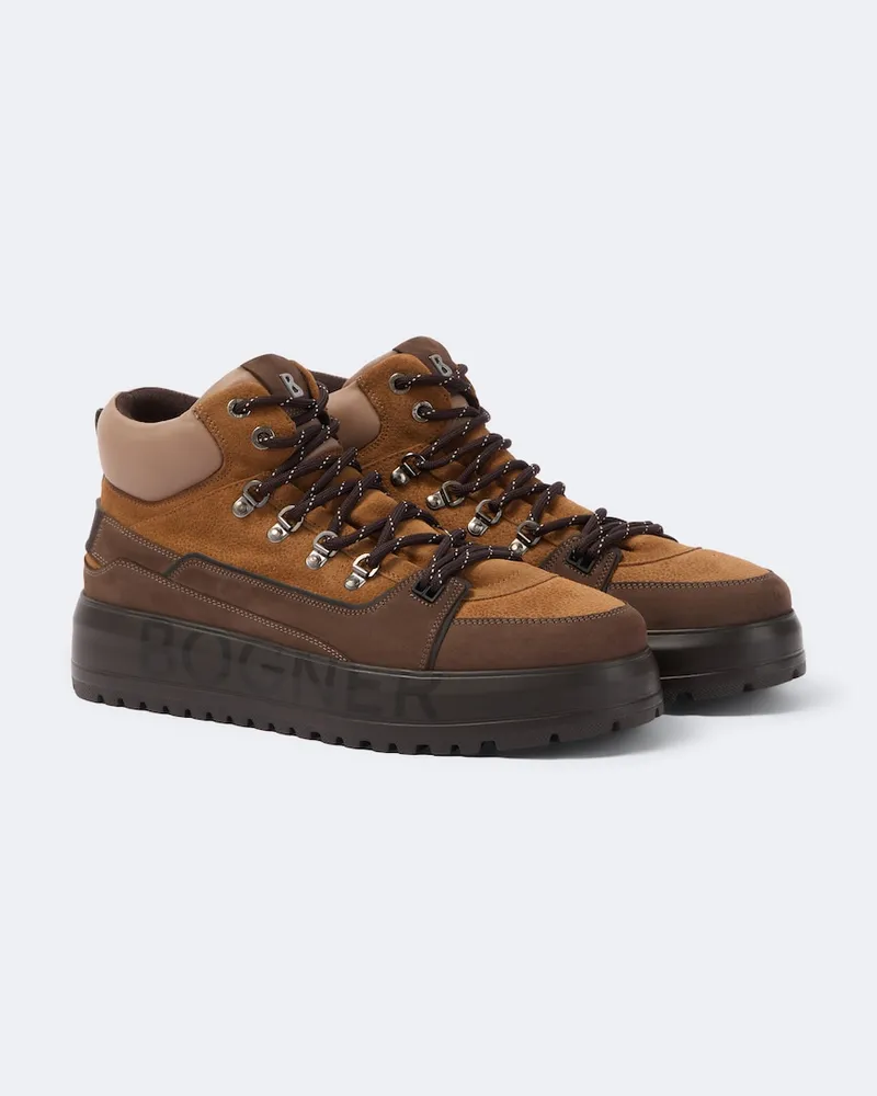 Bogner Schnürstiefel Antwerp aus Leder und Veloursleder Braun