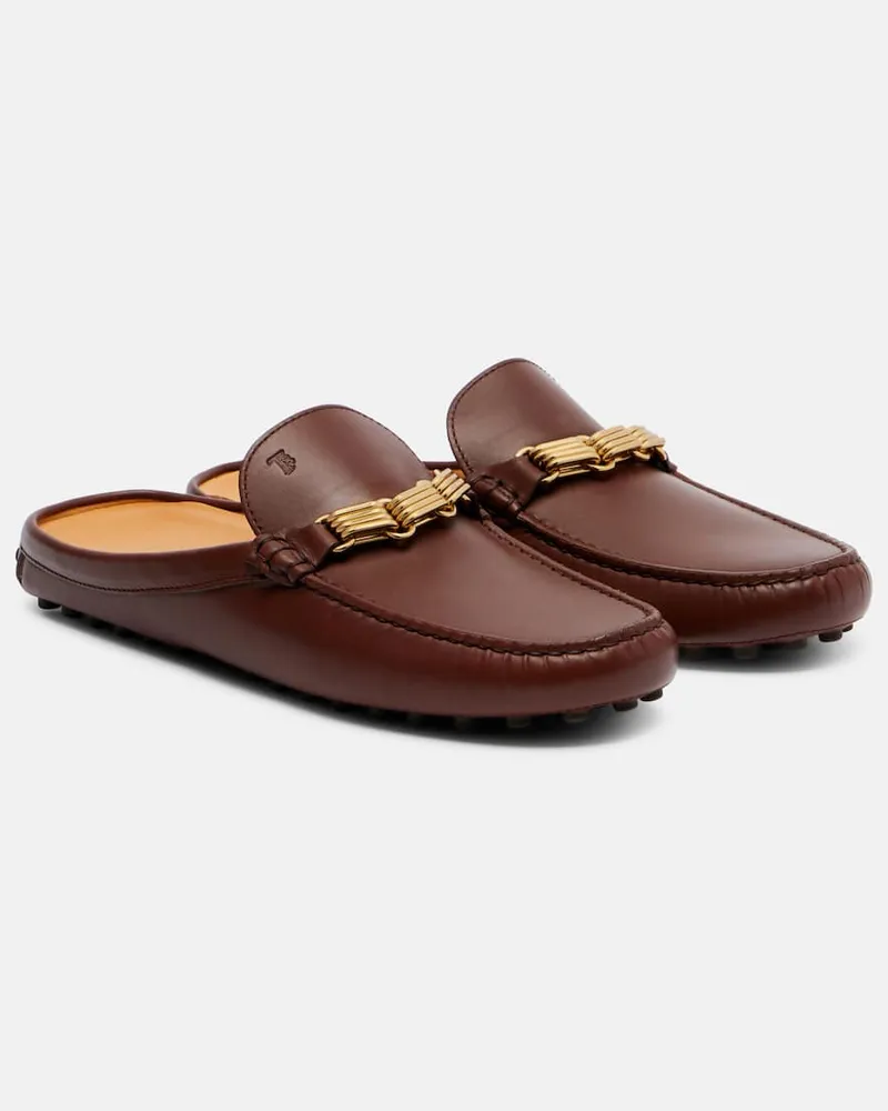 TOD'S Slippers aus Leder Braun