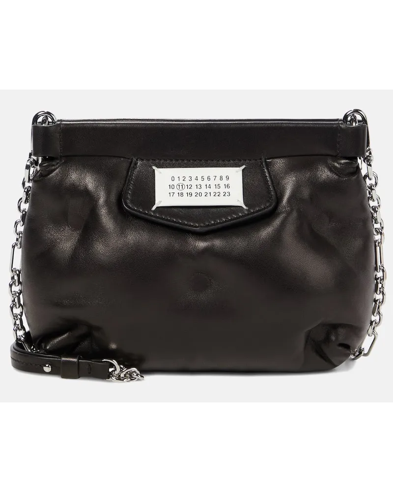 Maison Margiela Clutch Red Carpet Glam Slam Mini aus Leder Schwarz