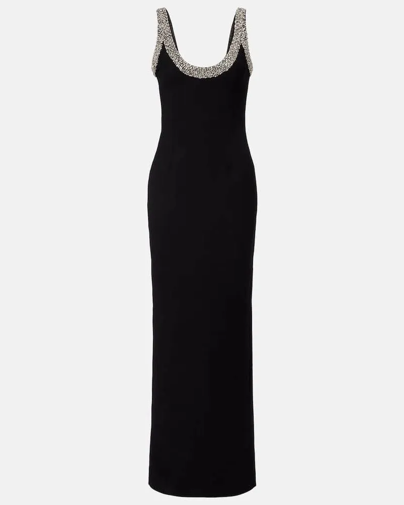 The New Arrivals Ilkyaz Ozel Robe Manu mit Kristallen Schwarz
