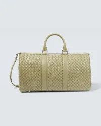 Bottega Veneta Weekender Intrecciato Medium aus Leder Beige