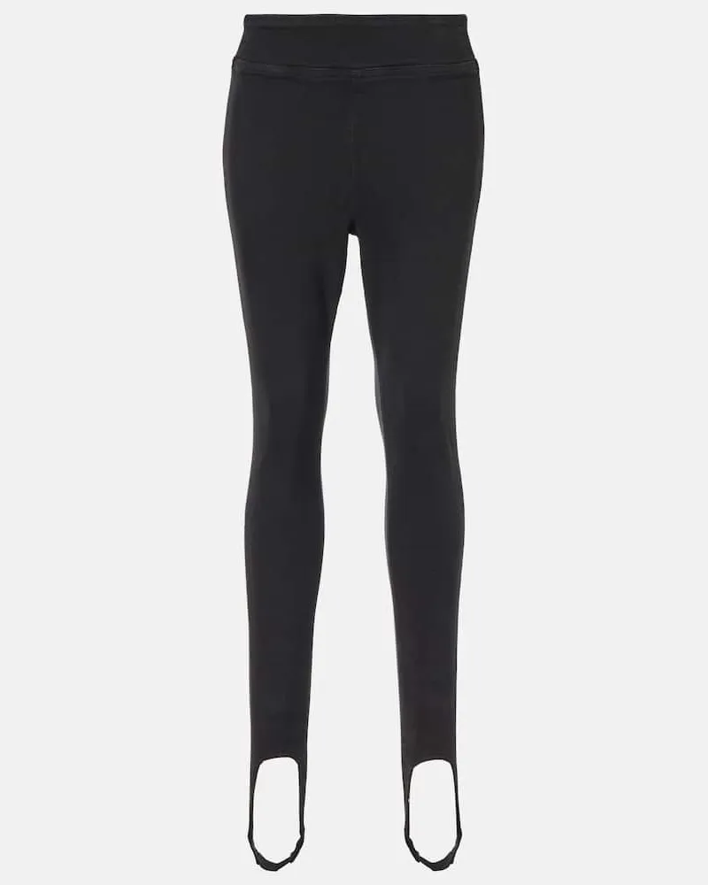 Frame Denim Leggings Jetset aus Jersey Schwarz
