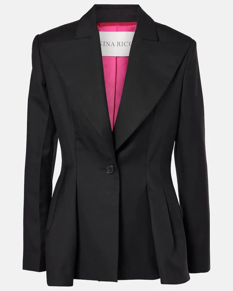 Nina Ricci Blazer aus Woll-Gabardine Schwarz