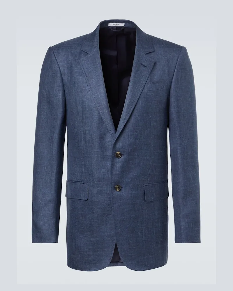 Gabriela Hearst Blazer aus Wolle, Seide und Leinen Blau