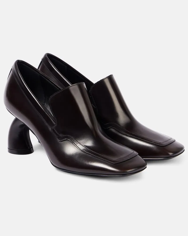 Dries van Noten Loafer-Pumps aus Leder Braun