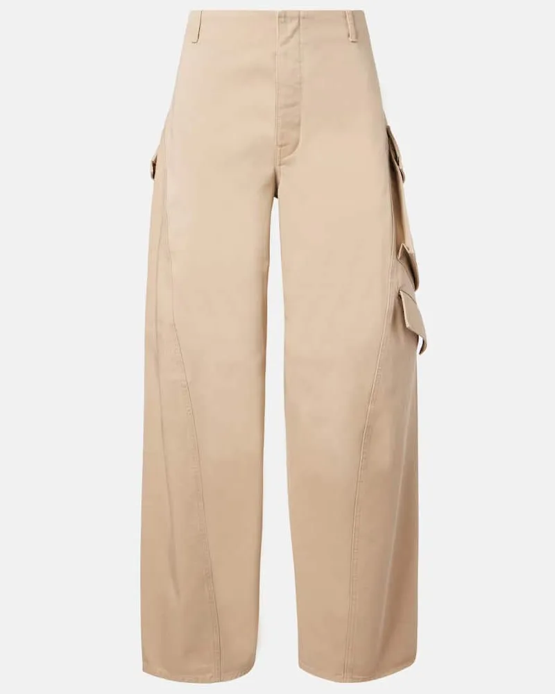 Alaïa Alaïa Cargohose aus Baumwolle Beige