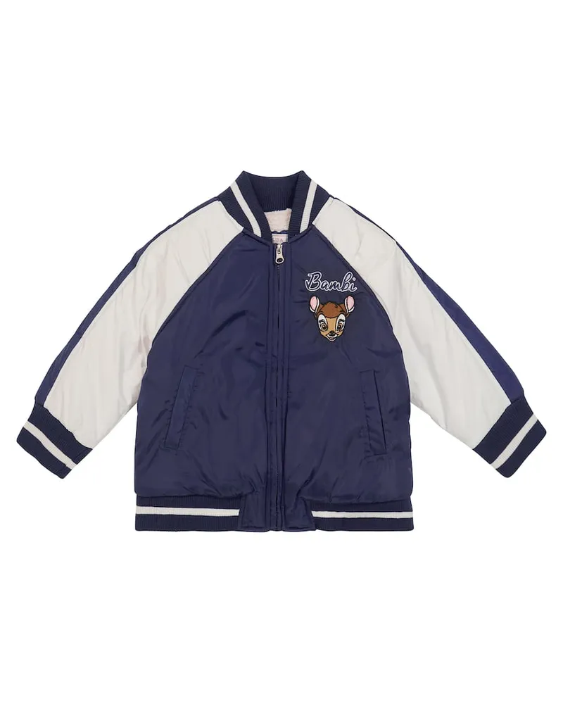 Monnalisa X Disney® Bestickte Bomberjacke Bambi Blau