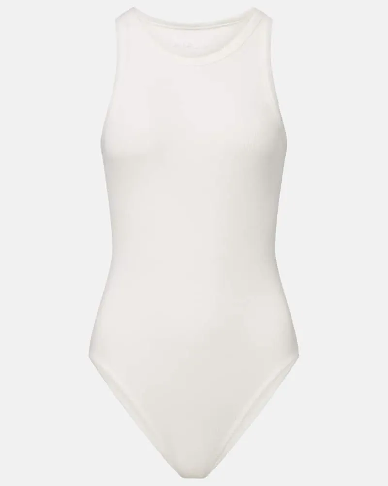 Alaïa Alaïa Body aus Rippstrick Weiß