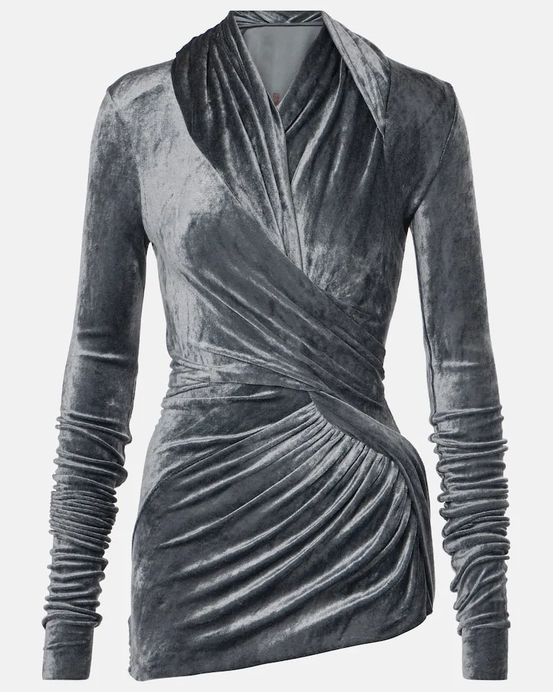 Rick Owens Top Magnetic aus Samt Grau