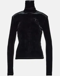 Saint Laurent Top aus Samt Schwarz