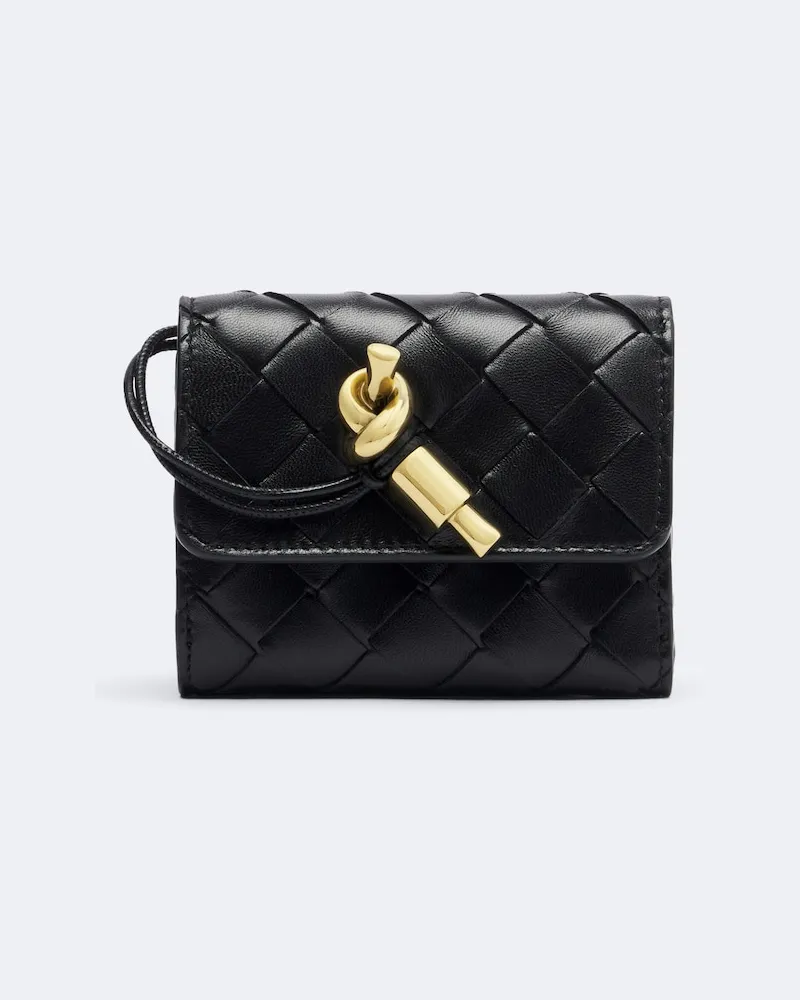 Bottega Veneta Portemonnaie Andiamo aus Leder Schwarz