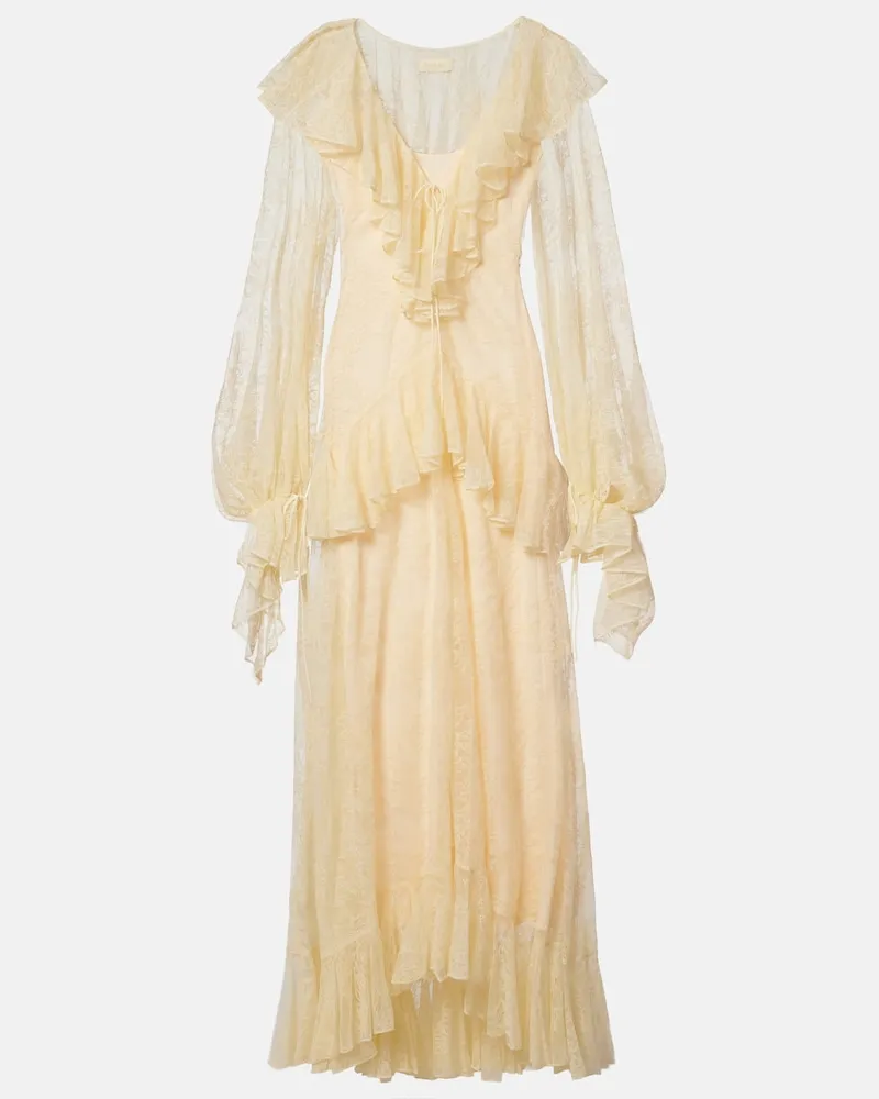 De La Vali Maxikleid Esen aus Spitze Weiß