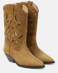 Isabel Marant Westernstiefel Duerto aus Veloursleder Beige