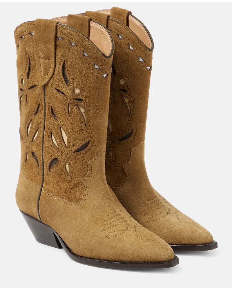 Isabel Marant Westernstiefel Duerto aus Veloursleder Beige