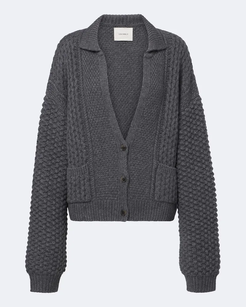 Lisa Yang Cardigan Becs aus Kaschmir Grau