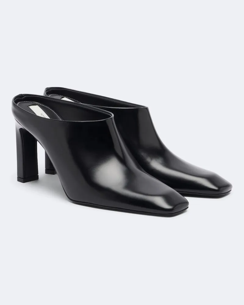 Totême Mules Bar aus Leder Schwarz