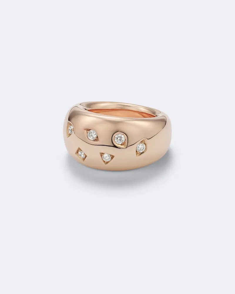 Pomellato Ring Iconica aus 18kt Roségold mit Diamanten Gold