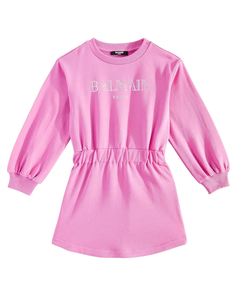Balmain Kleid aus Baumwoll-Jersey Pink