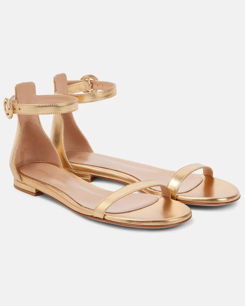 Gianvito Rossi Sandalen aus Metallic-Leder Gold