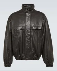 Christophe Lemaire Lederjacke Braun