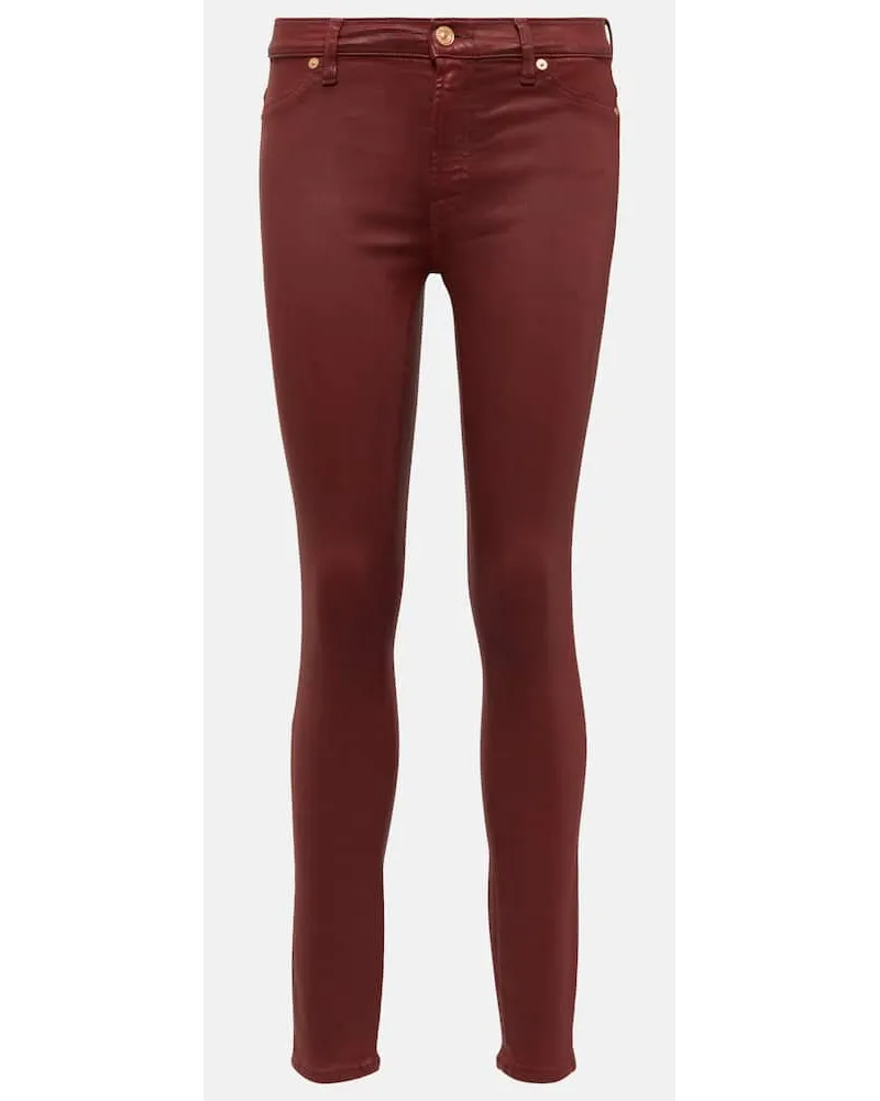 7 for all mankind High-Rise-Hose aus einem Baumwollgemisch Rot