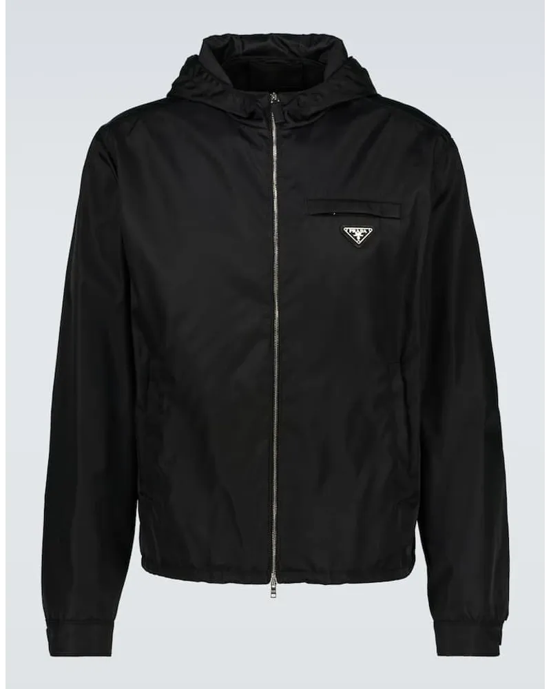 Prada Trainingsjacke aus Re-Nylon Schwarz