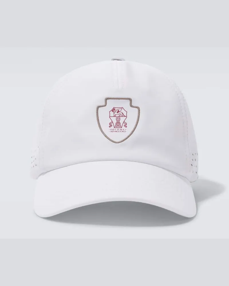 Brunello Cucinelli Bestickte Baseballcap Weiß