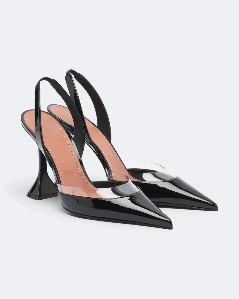 Amina Muaddi Slingback-Pumps Lara aus Lackleder Schwarz