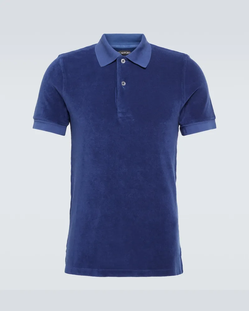 Tom Ford Polohemd aus Frottee Blau
