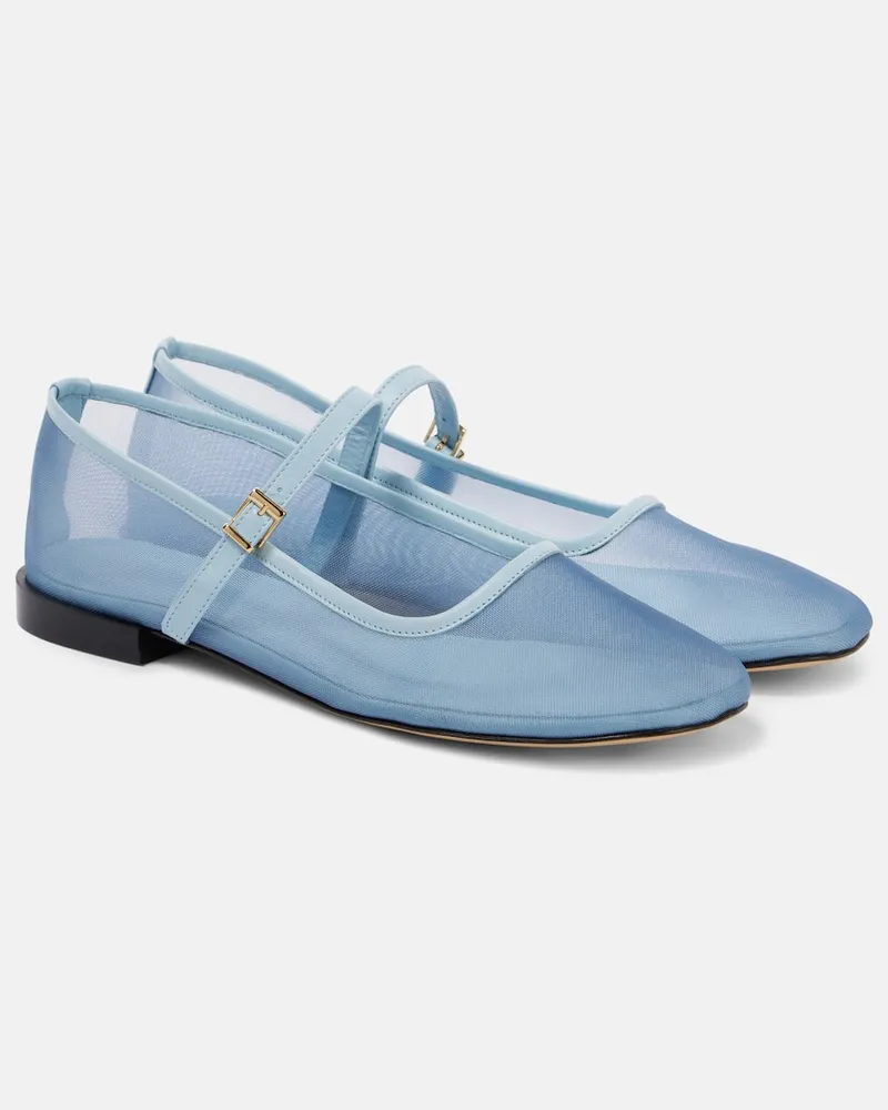SOULIERS MARTINEZ Mary Jane Ballerinas Minima aus Tüll mit Leder Blau