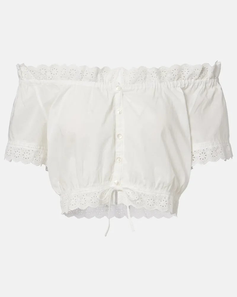 Poupette St Barth Bluse Nala aus Baumwolle Weiß