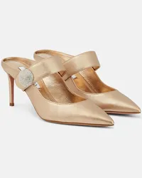 Aquazzura Verzierte Mules Crystal Macaron 75 Gold