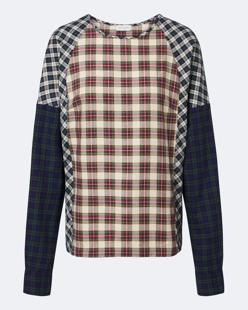 Dries van Noten Top aus Baumwollflanell Multicolor