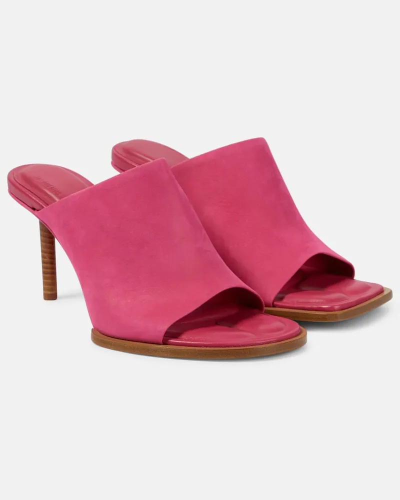 Jacquemus Pantoletten Les Mules Rond Carré Rosa